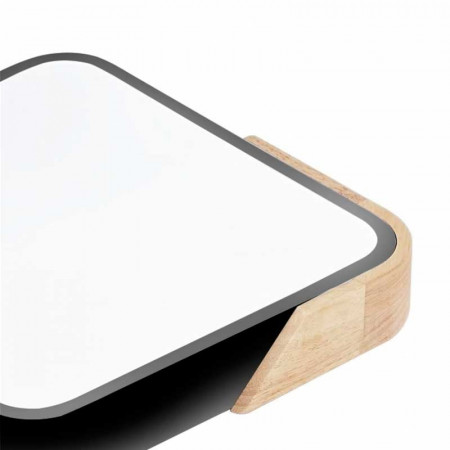 Plafón Led color Negro Madera Cuadrado 24W