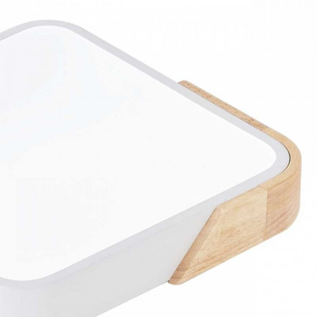 Plafón Led color Blanco Madera Cuadrado 24W