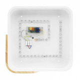 Plafón Led color Blanco Madera Cuadrado 24W