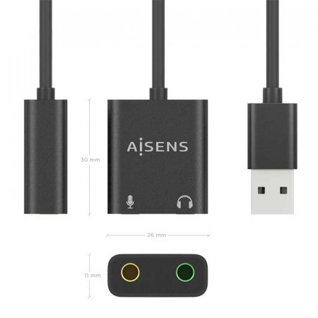 Conversor USB-A a Audio AISENS A106-0769