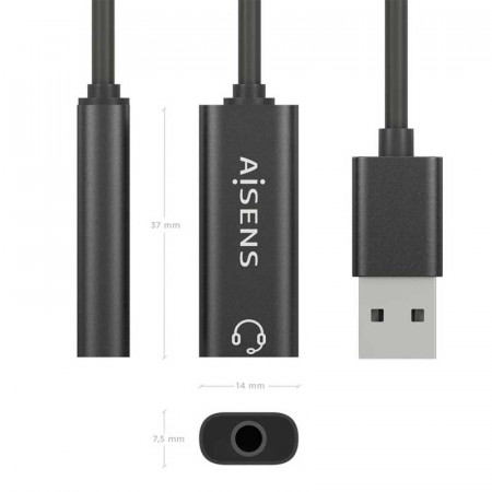 Conversor USB-A a Audio AISENS A106-0770