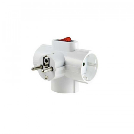 Adaptador de red macho a triple hembra schuko