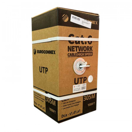 Cable UTP CAT6 Blanco CCA Bobina 305 Metros