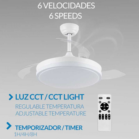 Ventilador de Techo con luz Led 68W