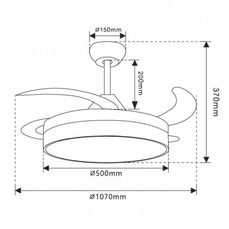 Ventilador de Techo con luz Led 68W