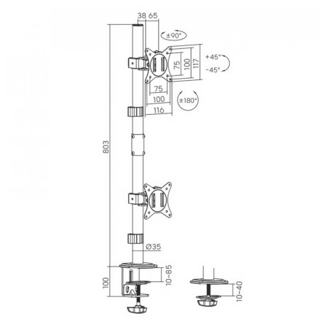 Soporte TV mesa 17" A 32" AISENS DT32TSR-229