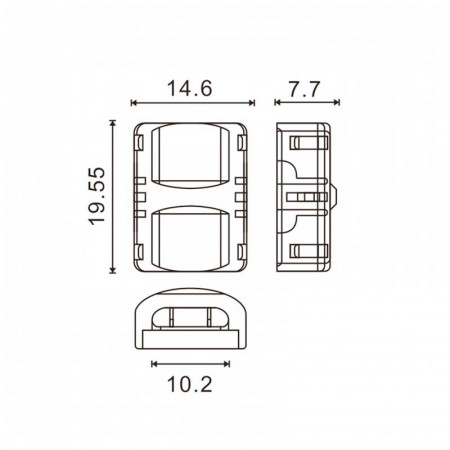 Conector de Hipopótamo 10mm 4Pin