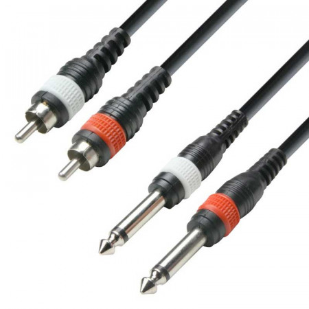Cable 2 Jack 6.3 Macho a 2 RCA Macho de 6 M