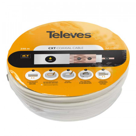 Cable coaxial TV TELEVES 213810 (100 Metros)