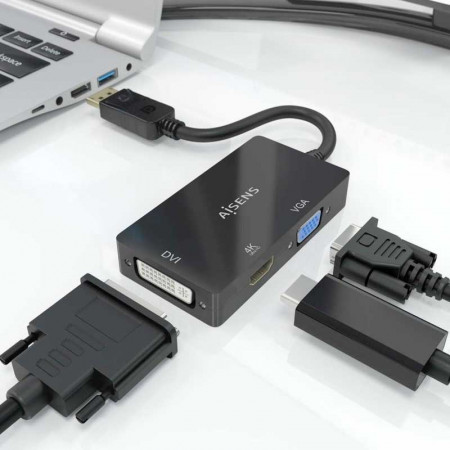 Convertidor de DISPLAYPORT a VGA/DVI/HDMI  0.15 M.
