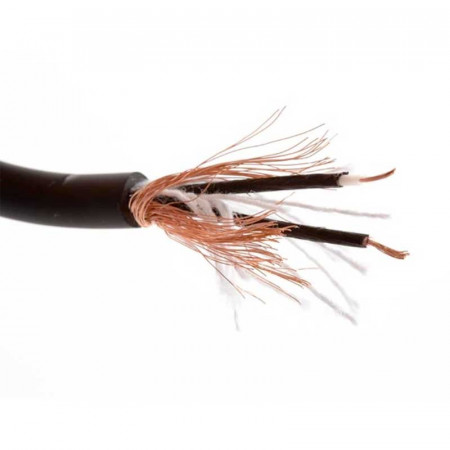 Cable micrófono redondo OFC 2x0,17mm (Negro)