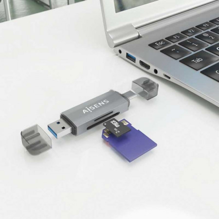 Lector de tarjetas MicroSD/SD/MMC a USB-A y USB-C