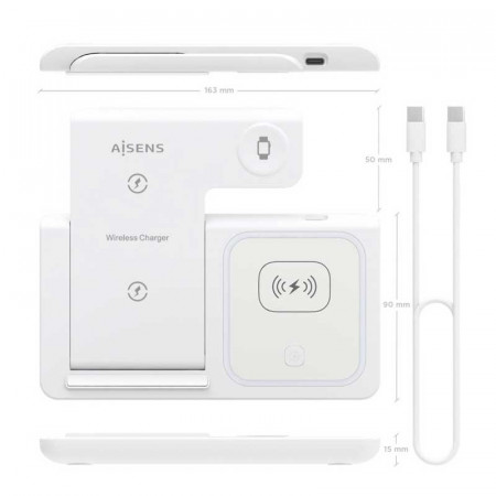 Cargador Inalámbrico AISENS ASCH-15W3WC044-W