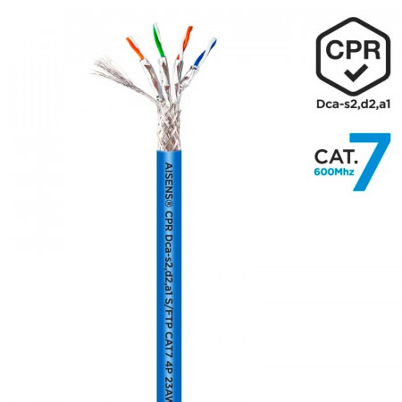 Cable S/FTP CAT 7 Libre halógenos (PRECIO 305 Mts)
