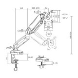 Soporte mesa PRO 17-32 pulgadas AISENS DT32TSR-219