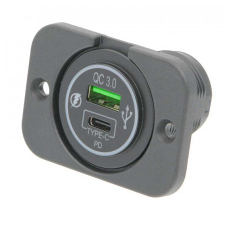 Base de panel 2 x USB-A hembra