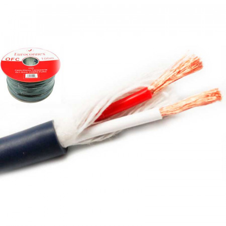 Cable manguera altavoz 2x1,50mm. negro OFC cobre
