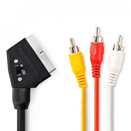 Cable conexión Euroconector a 3 RCA 2 metros