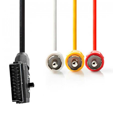 Cable conexión Euroconector a 3 RCA 2 metros
