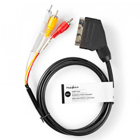 Cable conexión Euroconector a 3 RCA 2 metros