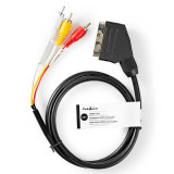 Cable conexión Euroconector a 3 RCA 2 metros