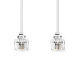 Conexión RJ11 6P4C Macho-Macho Blanco, 2 metros
