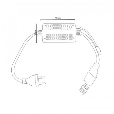 CONTROLADOR Y CABLE PARA TIRA LED FLEX NEON RGB