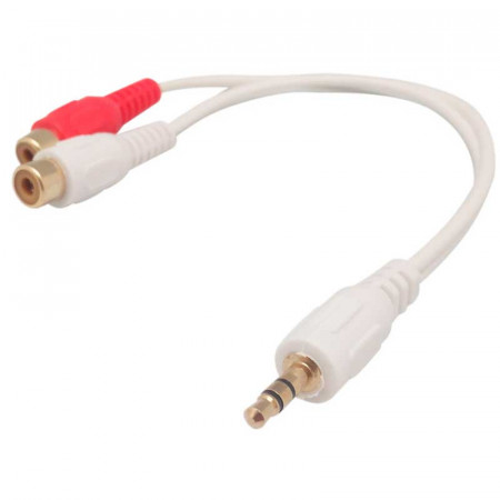 CABLE JACK 3.5 MACHO A 2 RCA HEMBRA DE 20CM