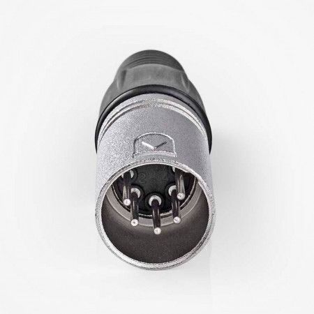 Conector XLR Macho 5 Pines Plata