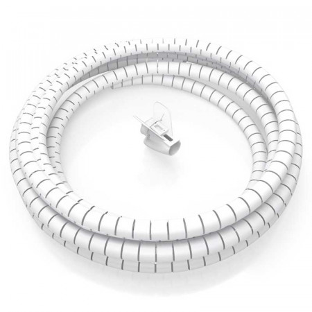 Organizador de Cable en espiral 25mm. Blanco 1M