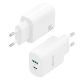 Cargador de pared Gan USB-C y USB-A 3.0 30W