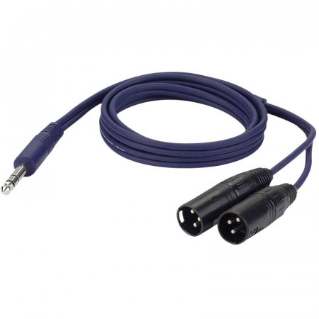 Cable Jack 6.3mm. ST. macho a 2 XLR macho 1,5m.