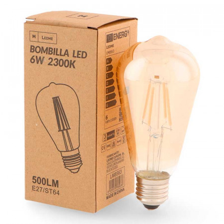 BOMBILLA LED FILAMENTO E27 ST64 2300K