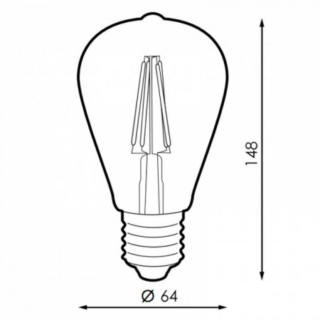 BOMBILLA LED FILAMENTO E27 ST64 2300K