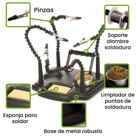 Soporte para soldar 4 brazos VELLEMAN VTHH7