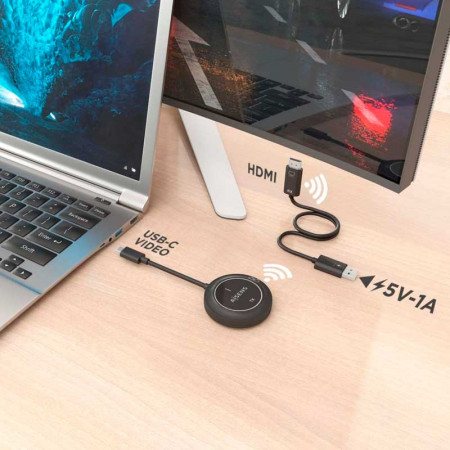 USB-C a HDMI Inalámbrico AISENS ASWL-H2KC30M003-BK