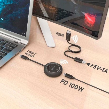 USB-C a HDMI Inalámbrico AISENS ASWL-H2KC30M004-BK