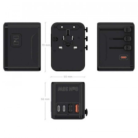 Adaptador Universal de viaje AISENS ASPS-2A3C09-BK
