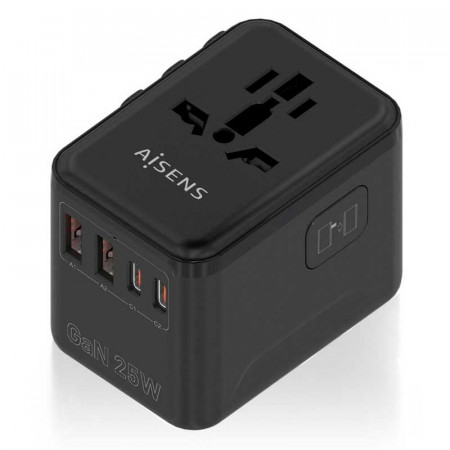 Adaptador Universal de viaje AISENS ASPS-2A2C08-BK