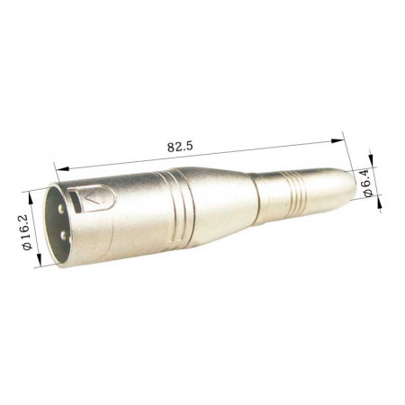 XLR Macho 3 PIN - Jack 6,3mm. Hembra mono