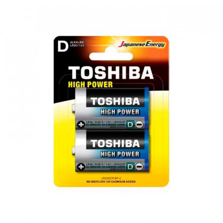 PILA ALCALINA TOSHIBA R20 BLISTER 2 UNIDADES