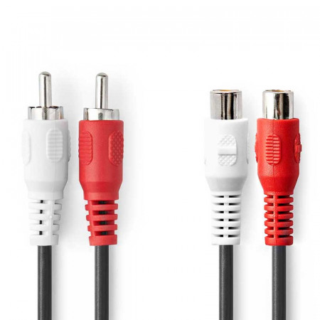 Cable 2 RCA Macho a 2 RCA Hembra de 10 m