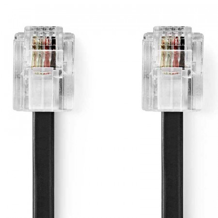 Cable RJ11 Macho a RJ11 Macho 10 metros Negro