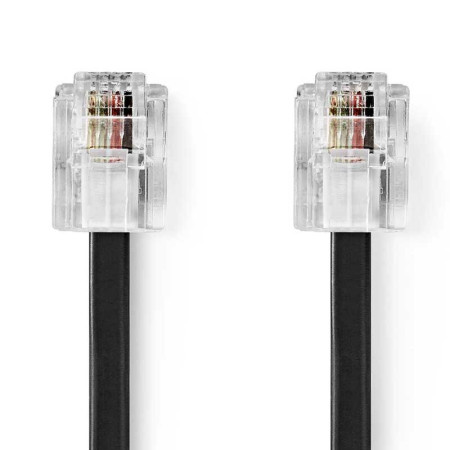 Cable RJ11 Macho a RJ11 Macho 5 metros Negro