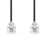 Cable RJ11 Macho a RJ11 Macho 5 metros Negro