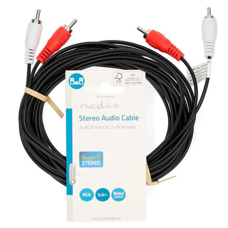 Cable 2 RCA Macho a 2 RCA Macho de 5 m