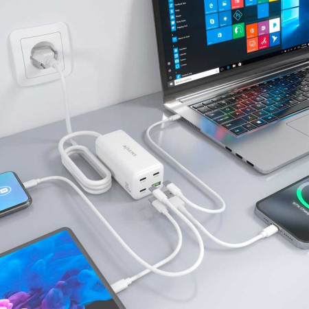 Cargador Sobremesa USB 100W AISENS ASCH-100W4P053