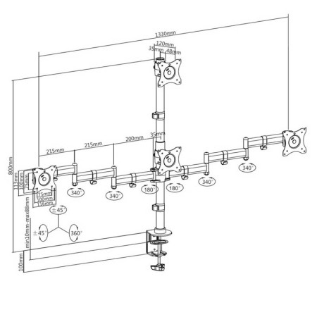 Soporte 4 TV/Monitor 13" A 27" AISENS DT27TSR-379