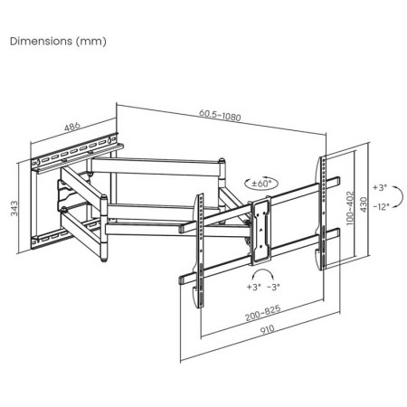 Soporte TV pared 33 a 90" AISENS WT90TSLE-387