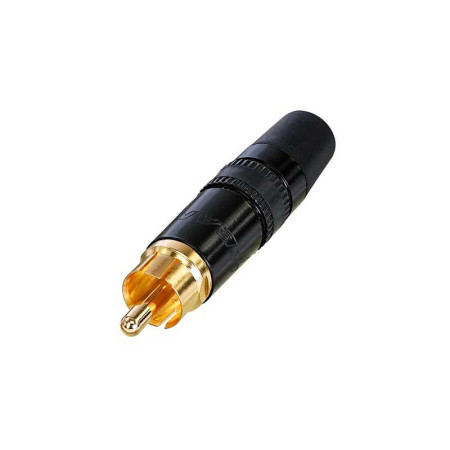 CONECTOR RCA MACHO METAL DORADO NEGRO REAN